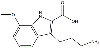 3-(3-aminopropyl)-7-methoxy-1H-indole-2-carboxylic acid Struktur