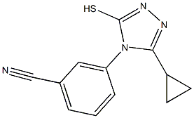 3-(3-cyclopropyl-5-sulfanyl-4H-1,2,4-triazol-4-yl)benzonitrile Struktur