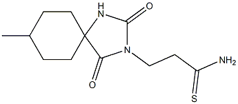 3-(8-methyl-2,4-dioxo-1,3-diazaspiro[4.5]dec-3-yl)propanethioamide Struktur