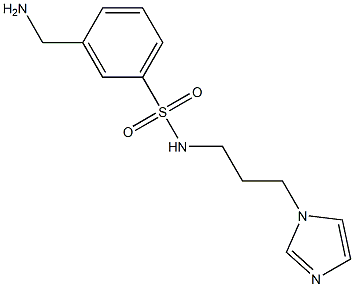 3-(aminomethyl)-N-[3-(1H-imidazol-1-yl)propyl]benzene-1-sulfonamide Struktur