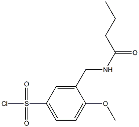 3-(butanamidomethyl)-4-methoxybenzene-1-sulfonyl chloride Struktur