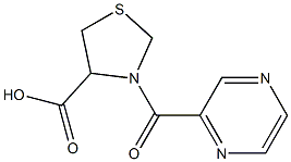 3-(pyrazin-2-ylcarbonyl)-1,3-thiazolidine-4-carboxylic acid Struktur