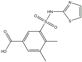 3,4-dimethyl-5-(1,3-thiazol-2-ylsulfamoyl)benzoic acid Struktur