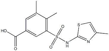 3,4-dimethyl-5-[(4-methyl-1,3-thiazol-2-yl)sulfamoyl]benzoic acid Struktur