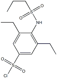 3,5-diethyl-4-(propane-1-sulfonamido)benzene-1-sulfonyl chloride Struktur