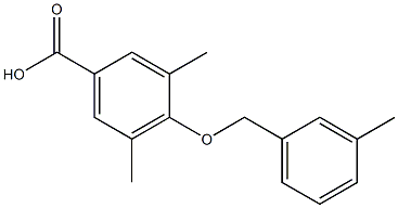 3,5-dimethyl-4-[(3-methylphenyl)methoxy]benzoic acid Struktur