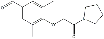 3,5-dimethyl-4-[2-oxo-2-(pyrrolidin-1-yl)ethoxy]benzaldehyde Struktur