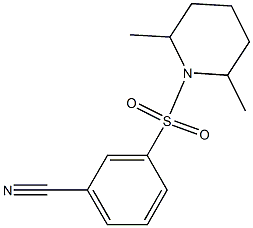 3-[(2,6-dimethylpiperidin-1-yl)sulfonyl]benzonitrile Struktur