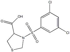 3-[(3,5-dichlorobenzene)sulfonyl]-1,3-thiazolidine-4-carboxylic acid Struktur