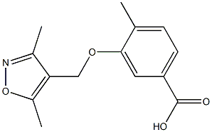 3-[(3,5-dimethylisoxazol-4-yl)methoxy]-4-methylbenzoic acid Struktur