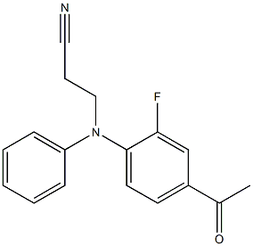 3-[(4-acetyl-2-fluorophenyl)(phenyl)amino]propanenitrile Struktur