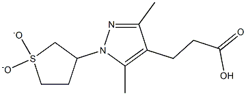 3-[1-(1,1-dioxidotetrahydrothien-3-yl)-3,5-dimethyl-1H-pyrazol-4-yl]propanoic acid Struktur