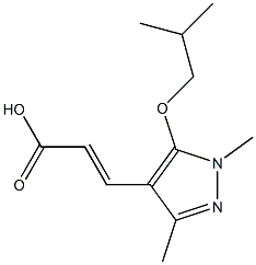 3-[1,3-dimethyl-5-(2-methylpropoxy)-1H-pyrazol-4-yl]prop-2-enoic acid Struktur