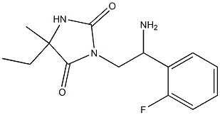 3-[2-amino-2-(2-fluorophenyl)ethyl]-5-ethyl-5-methylimidazolidine-2,4-dione Struktur