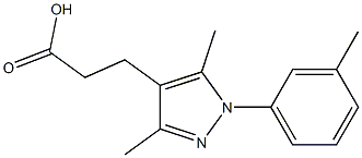 3-[3,5-dimethyl-1-(3-methylphenyl)-1H-pyrazol-4-yl]propanoic acid Struktur