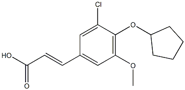 3-[3-chloro-4-(cyclopentyloxy)-5-methoxyphenyl]prop-2-enoic acid Struktur