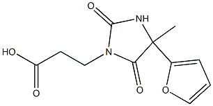 3-[4-(furan-2-yl)-4-methyl-2,5-dioxoimidazolidin-1-yl]propanoic acid Struktur