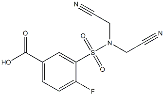 3-[bis(cyanomethyl)sulfamoyl]-4-fluorobenzoic acid Struktur