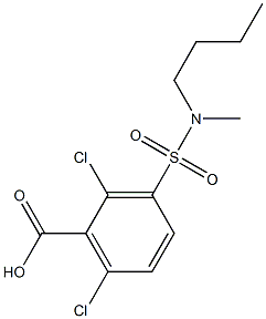 3-[butyl(methyl)sulfamoyl]-2,6-dichlorobenzoic acid Struktur