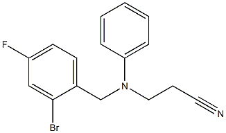 3-{[(2-bromo-4-fluorophenyl)methyl](phenyl)amino}propanenitrile Struktur