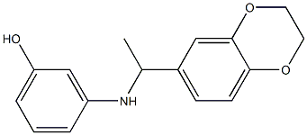 3-{[1-(2,3-dihydro-1,4-benzodioxin-6-yl)ethyl]amino}phenol Struktur