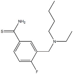 3-{[butyl(ethyl)amino]methyl}-4-fluorobenzene-1-carbothioamide Struktur