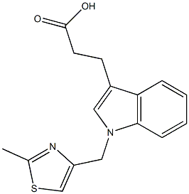 3-{1-[(2-methyl-1,3-thiazol-4-yl)methyl]-1H-indol-3-yl}propanoic acid Struktur