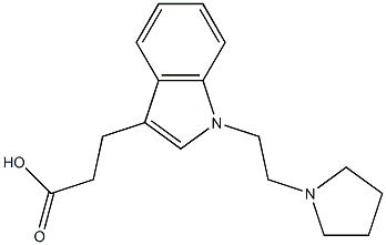 3-{1-[2-(pyrrolidin-1-yl)ethyl]-1H-indol-3-yl}propanoic acid Struktur