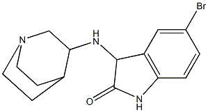 3-{1-azabicyclo[2.2.2]octan-3-ylamino}-5-bromo-2,3-dihydro-1H-indol-2-one Struktur