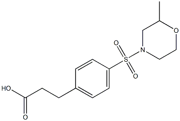 3-{4-[(2-methylmorpholine-4-)sulfonyl]phenyl}propanoic acid Struktur