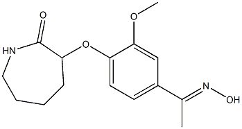 3-{4-[1-(hydroxyimino)ethyl]-2-methoxyphenoxy}azepan-2-one Struktur