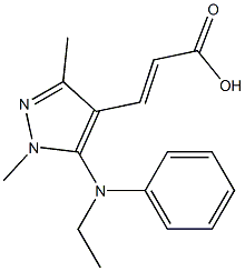 3-{5-[ethyl(phenyl)amino]-1,3-dimethyl-1H-pyrazol-4-yl}prop-2-enoic acid Struktur