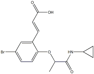 3-{5-bromo-2-[1-(cyclopropylcarbamoyl)ethoxy]phenyl}prop-2-enoic acid Struktur