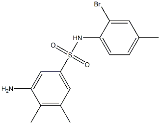 3-amino-N-(2-bromo-4-methylphenyl)-4,5-dimethylbenzene-1-sulfonamide Struktur