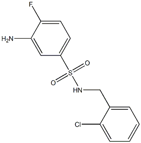 3-amino-N-[(2-chlorophenyl)methyl]-4-fluorobenzene-1-sulfonamide Struktur