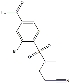 3-bromo-4-[(2-cyanoethyl)(methyl)sulfamoyl]benzoic acid Struktur