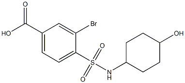 3-bromo-4-[(4-hydroxycyclohexyl)sulfamoyl]benzoic acid Struktur