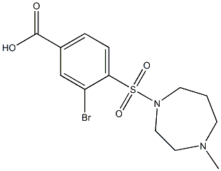 3-bromo-4-[(4-methyl-1,4-diazepane-1-)sulfonyl]benzoic acid Struktur