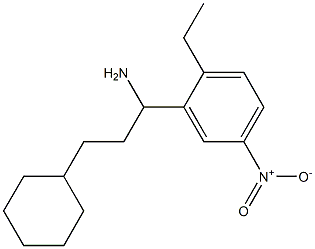 3-cyclohexyl-1-(2-ethyl-5-nitrophenyl)propan-1-amine Struktur