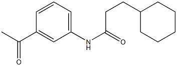 3-cyclohexyl-N-(3-acetylphenyl)propanamide Struktur