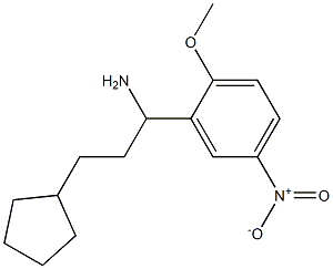 3-cyclopentyl-1-(2-methoxy-5-nitrophenyl)propan-1-amine Struktur