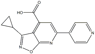 3-cyclopropyl-6-pyridin-4-ylisoxazolo[5,4-b]pyridine-4-carboxylic acid Struktur