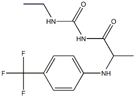 3-ethyl-1-(2-{[4-(trifluoromethyl)phenyl]amino}propanoyl)urea Struktur