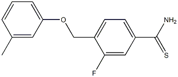 3-fluoro-4-(3-methylphenoxymethyl)benzene-1-carbothioamide Struktur