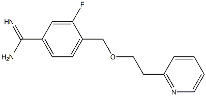 3-fluoro-4-{[2-(pyridin-2-yl)ethoxy]methyl}benzene-1-carboximidamide Struktur