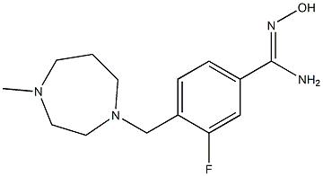 3-fluoro-N'-hydroxy-4-[(4-methyl-1,4-diazepan-1-yl)methyl]benzene-1-carboximidamide Struktur