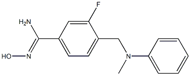 3-fluoro-N'-hydroxy-4-{[methyl(phenyl)amino]methyl}benzenecarboximidamide Struktur