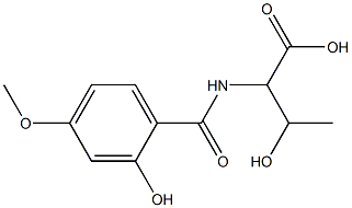 3-hydroxy-2-[(2-hydroxy-4-methoxybenzoyl)amino]butanoic acid Struktur