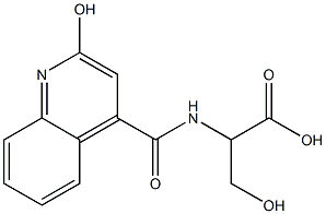 3-hydroxy-2-{[(2-hydroxyquinolin-4-yl)carbonyl]amino}propanoic acid Struktur