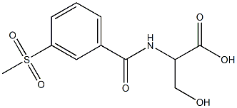 3-hydroxy-2-{[3-(methylsulfonyl)benzoyl]amino}propanoic acid Struktur